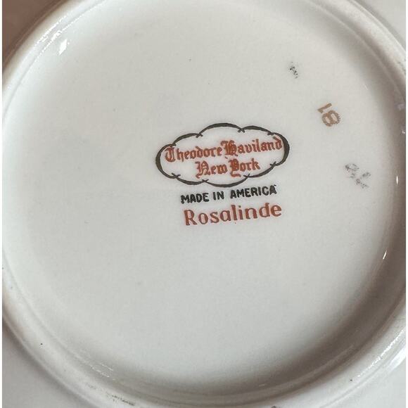 Vtg Theodore Haviland NY Rosalinde 5" Dessert Fruit Bowls Grandmacore Floral 2 - Picture 3 of 3